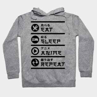 EAT SLEEP ANIME REPEAT Hoodie